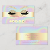 Gold Glitter Faux Lashes Holographic Loyalty Kaart (Voorkant / Achterkant)