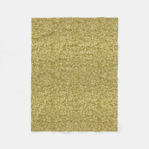 Gold Glitter Fleece Blanket Deken