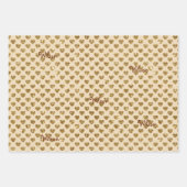 Gold Glitter Folie Pattern Monogramed Kerstmis Inpakpapier Vel (Voorkant 2)