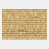 Gold Glitter Folie Pattern Monogramed Kerstmis Inpakpapier Vel (Voorkant)