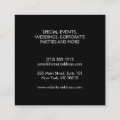 Gold Glitter Fork Event Planner Vierkante Visitekaartje (Achterkant)