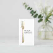 Gold Glitter Fork Event Planner Visitekaartje (Staand voorkant)