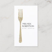 Gold Glitter Fork Event Planner Visitekaartje (Voorkant)
