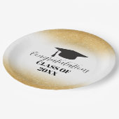 Gold Glitter - Gefeliciteerd Afstuderen papieren B Papieren Bordje (Gekanteld)