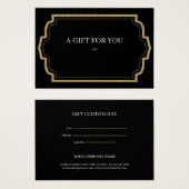 Gold Glitter Gift Certificate Kaart (Voorkant /achterkant)