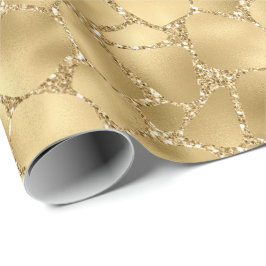Gold Glitter Giraffe Print     Cadeaupapier