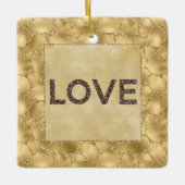 Gold Glitter Giraffe Print Love Keramisch Ornament (Voorkant)