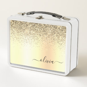 Gold Glitter Girly Luxury Modern Monogram Naam