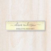 Gold Glitter Girly Luxury Modern Monogram Naam Deurbordje (Voorkant)