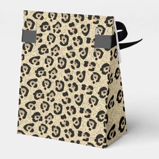 Gold Glitter Glam Leopard Print Bedankdoosjes (Achterkant)
