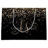 Gold Glitter Glam Monogram Naam Groot Cadeauzakje (Voorkant)