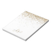 Gold Glitter Glam Monogram Naam Notitieblok (Gedraaid)