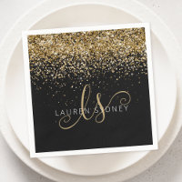 Gold Glitter Glam Monogram Naam
