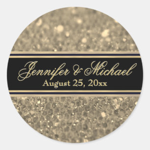 Gold Glitter Glam Ronde Sticker