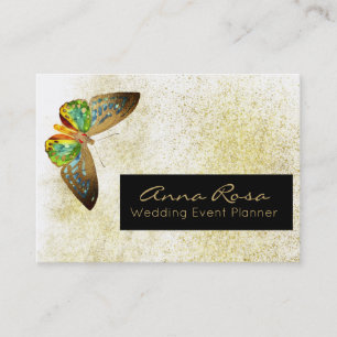 *~* Gold Glitter Gold Gilded Butterfly Waterverf Visitekaartje