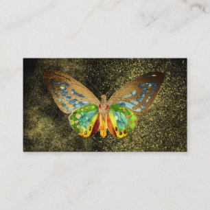 *~* Gold Glitter Gold Gilded Waterverf Butterfly Visitekaartje