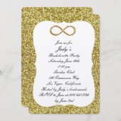 Gold Glitter Gold Infinity Bachelorette Party Kaart (Voorkant / Achterkant)