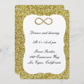 Gold Glitter Gold Infinity Reception Kaart (Voorkant / Achterkant)