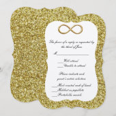 Gold Glitter Gold Infinity Response Kaart (Voorkant / Achterkant)
