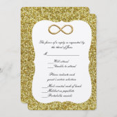 Gold Glitter Gold Infinity Response Kaart (Voorkant / Achterkant)