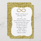 Gold Glitter Gold Infinity Wedding Invitation Kaart (Voorkant / Achterkant)