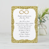 Gold Glitter Gold Infinity Wedding Invitation Kaart (Staand voorkant)