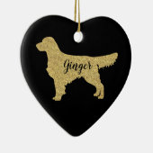 Gold Glitter Golden Retriever kerstversiering Keramisch Ornament (Rechts)