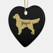 Gold Glitter Golden Retriever kerstversiering Keramisch Ornament (Links)
