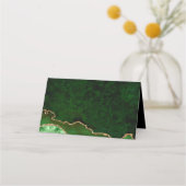 Gold Glitter Green Agate Wedding Place Card (Achterkant)