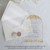 Gold Glitter grenst aan 50e verjaardagsfeest Acryl Uitnodigingen