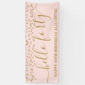 Gold Glitter Hallo 40e verjaardag Spandoek (Verticaal)