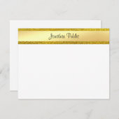 Gold Glitter Handgeschreven Script Name Sjabloon (Voorkant / Achterkant)