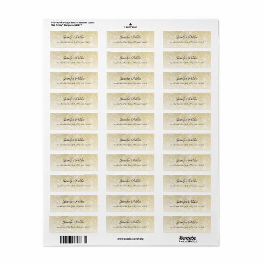 Gold Glitter Handwriting Script Elegant Sjabloon Etiket (Full Sheet)