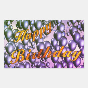 Gold Glitter Happy Birthday Rechthoekige Sticker