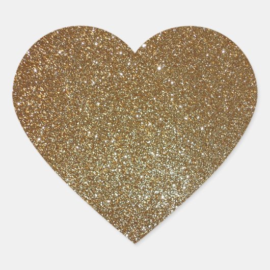 Gold Glitter Hart Sticker (Voorkant)