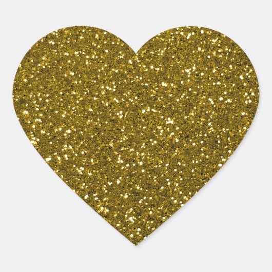 Gold Glitter Hart Sticker (Voorkant)