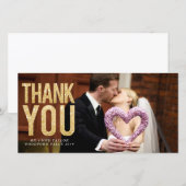 Gold Glitter Hartelijk dank voor de fotokaarten Bedankkaart (Voorkant / Achterkant)