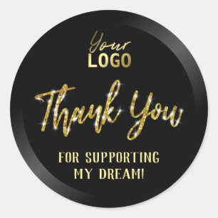 Gold Glitter - Hartelijk dank voor uw Business Pac Ronde Sticker
