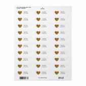 Gold Glitter Heart 15 Quinceincera Adresetiketten Etiket (Full Sheet)