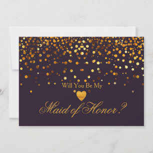 Gold Glitter Heart Faux dienstmeisje Kaart