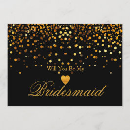 Gold Glitter Heart Faux Kaart