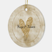 Gold Glitter Heart Keramisch Ornament (Links)