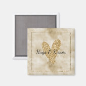 Gold Glitter Heart Magneet (Voorkant / Achterkant)