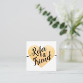 Gold Glitter Heart Script Calligraphy Reference Aanbevelingskaartje (Staand voorkant)