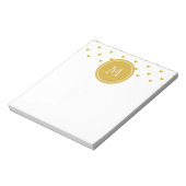 Gold Glitter Hearts met Monogram Notitieblok (Gedraaid)