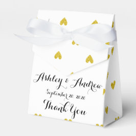 Gold Glitter Hearts Patroon Bedankdoosjes