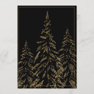 Gold Glitter Holiday Trees Elegant kerstKaart