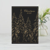 Gold Glitter Holiday Trees Elegant kerstKaart (Staand voorkant)