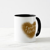 Gold Glitter Ik werd WAKKER ALS DEZE Heart Coffee Mok (Voorkant rechts)