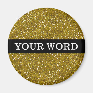 Gold Glitter Inspirerend Motivatie één woord Magneet